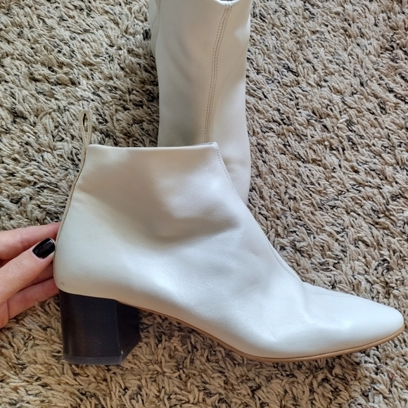 Everlane the day boot butter soft white leather side zip ankle boots sz 8,5 - Picture 6 of 10